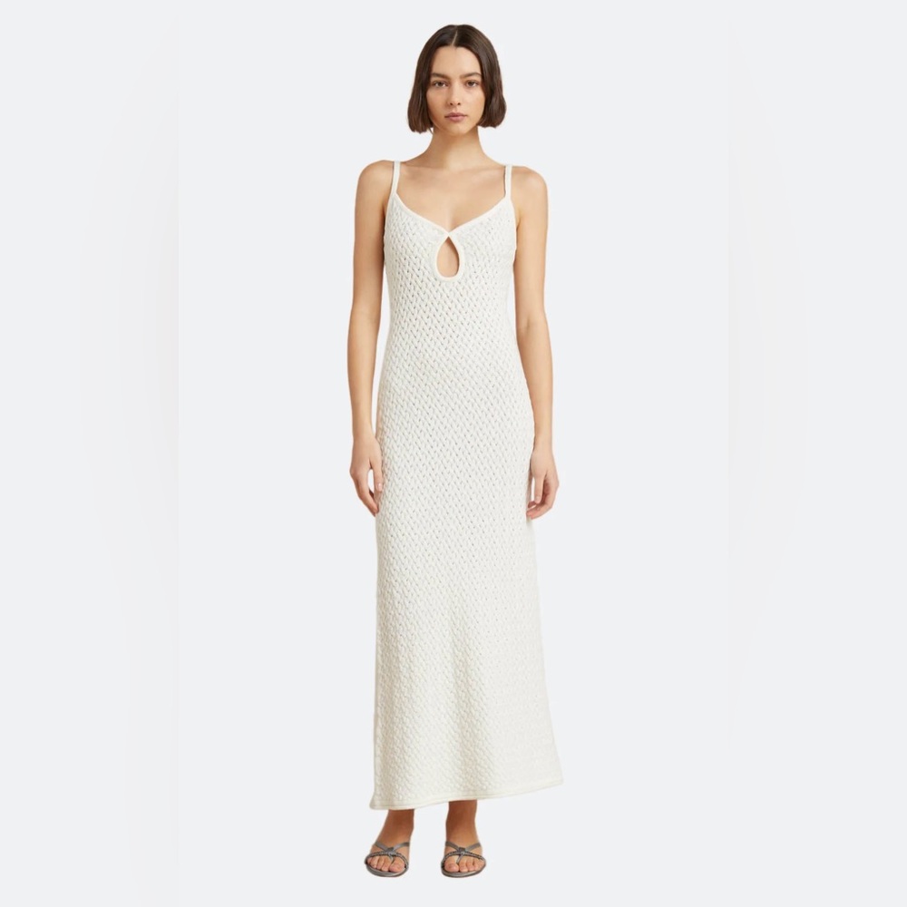 Effie Key Knit Maxi Dress Sz Small in Ivory